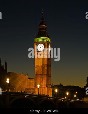 London - Big Ben at Night Stock Photo