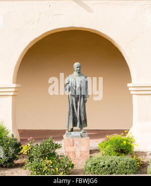 Father Junipero Serra statue Santa Ines Mission Stock Photo