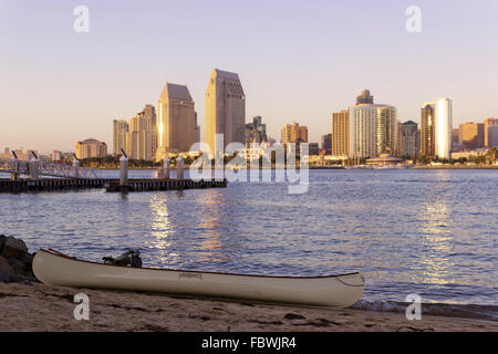 sunset of San Diego's downtown Stock Photo