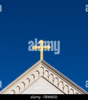 Christian cross on top of a church in Brooklyn, New York, USA Stock ...