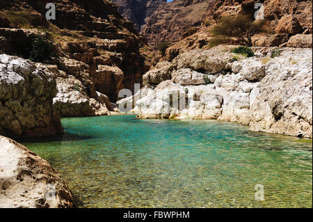 Wadi Shab in Oman Stock Photo