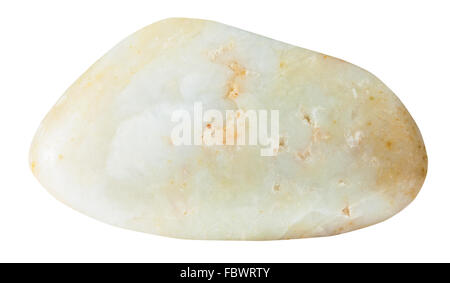 light green agate natural mineral gem stone isolated on white background Stock Photo