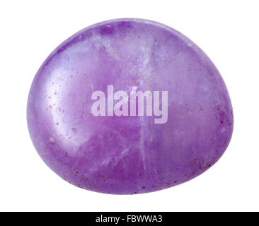 natural mineral gemstone - one Amethyst gem stone isolated on white background close up Stock Photo