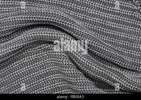 close up gray knitted pullover background Stock Photo