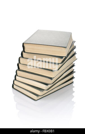 old books stack isolated on white Stock Photo