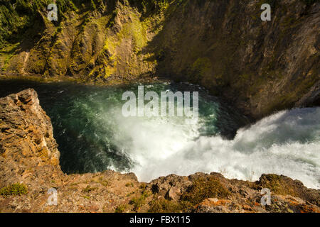 Rapids and cliffs above Upper Falls of the Yellowstone River in ...