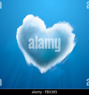 Fluffy cloud of the shape of heart, on a deep blue sky Stock Photo - Alamy