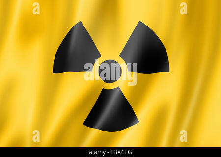 radioactive nuclear symbol flag Stock Photo
