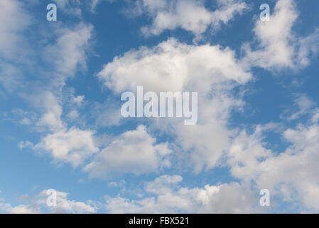 white cloud on blue sky sunny day Stock Photo