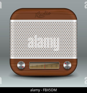 Retro radio app icon Stock Photo