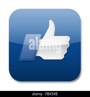 Thumbs up icon - like button Stock Photo
