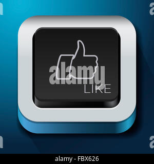 App design like icon - thumbs up button Stock Photo