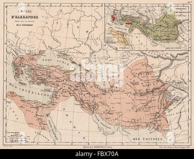 Empire of Alexander the Great after the battle of Issus, 301 BC. Color ...