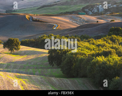 Tuscan landscape the national park of Val d'Orcia, a UNESCO heritage site Stock Photo