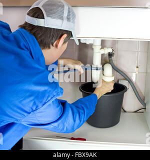 plumber at work Stock Photo