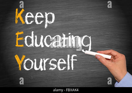 KEY - Keep Educating Yourself Stock Photo