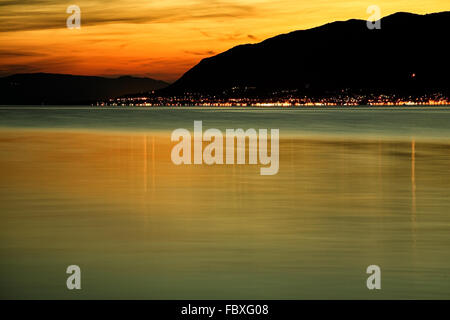 Night beach in Montenegro Stock Photo