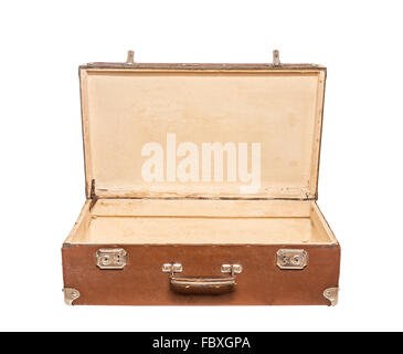 Old open suitcase. Stock Photo