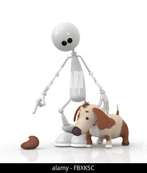 3d little dog with the friend. Stock Photo