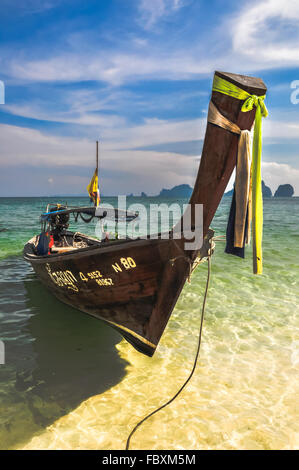 Thailand Beach Temple Rocks Krabi Stock Photo