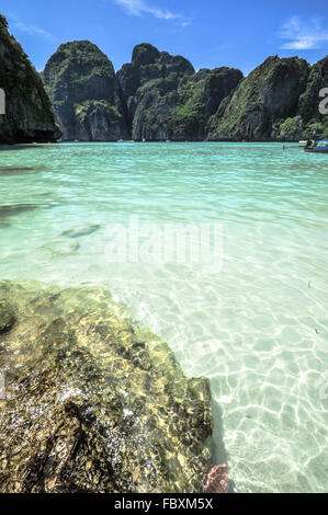 Thailand Beach Temple Rocks Krabi Stock Photo