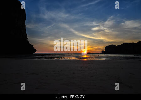 Thailand Beach Temple Rocks Krabi Stock Photo