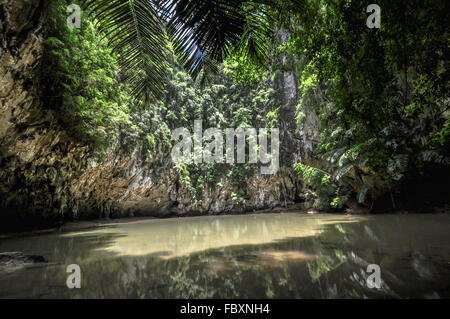 Thailand Beach Temple Rocks Krabi Stock Photo