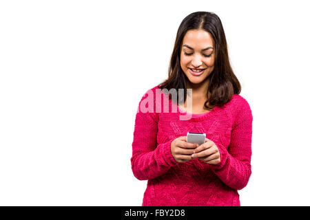 Pretty young woman using mobile phone Stock Photo