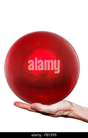 Large ball on hand Stock Photo