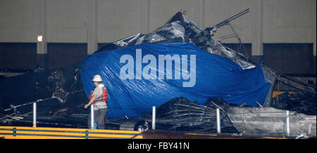 First look of the aftermath after the explosion of Space X Falcon 9 ...