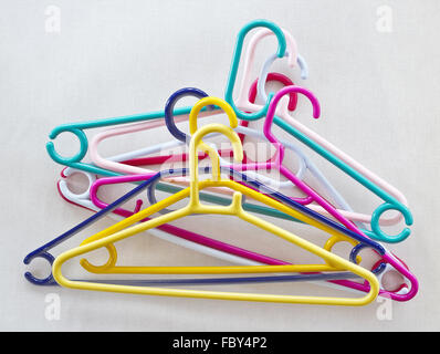 colorful plastic clothes hanger Stock Photo