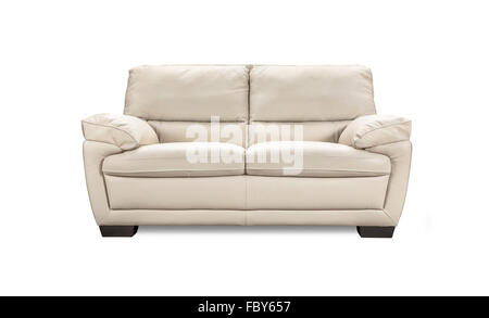 Luxury leather sofa isolated on white background Stock Photo