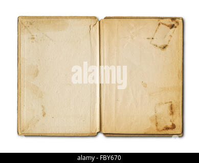 old grunge open notebook Stock Photo