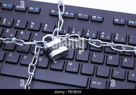 Keyboard lock chain Stock Photo