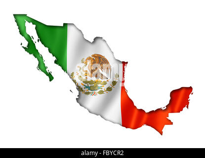 Mexico Map Outline And Flag Stock Photo - Alamy