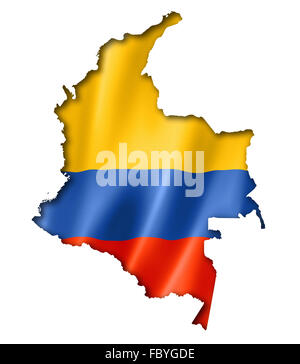 Colombian flag map Stock Photo