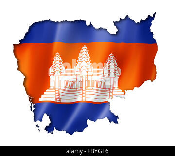 Cambodian flag map Stock Photo