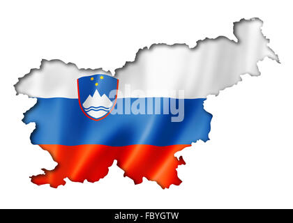 Map of Slovenia with waving flag isolated on white Stock Photo - Alamy