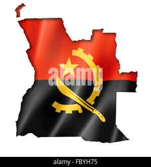 Angolan flag map Stock Photo