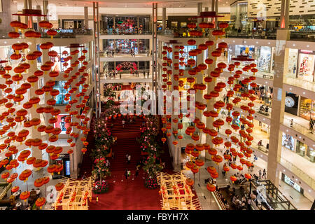 Pavilion shopping mall preparing for the Chinese New Year in Kuala Lumpur Malaysia Stock Photo