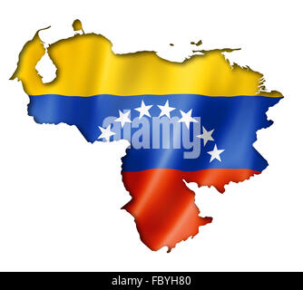 Venezuelan flag map Stock Photo