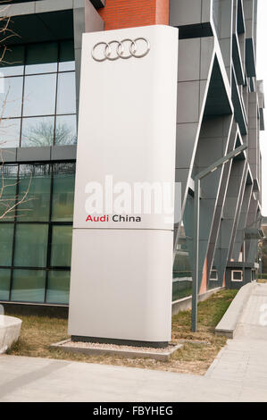 Sign in front of Audi China headquarters in Chaoyang District of Beijing Stock Photo