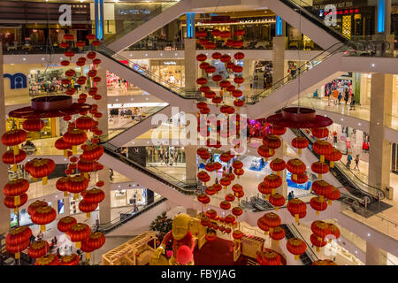 Pavilion shopping mall preparing for the Chinese New Year in Kuala Lumpur Malaysia Stock Photo