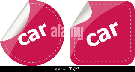 car word stickers set, web icon button Stock Photo