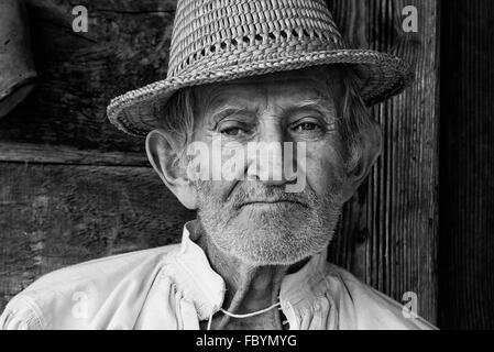 portrait of an elderly man from the district of Maramures Stock Photo