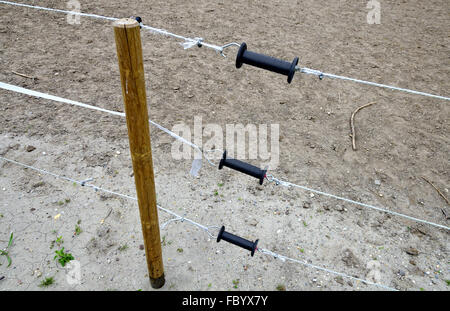 electric pasture fence Stock Photo