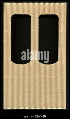 carton made from brown corrugated cardboard Stock Photo