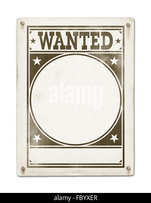 Wanted poster isolated on white Stock Photo