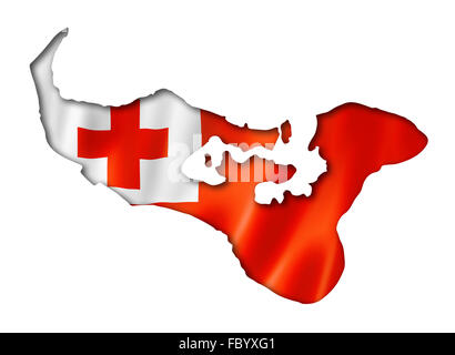 Tonga flag map Stock Photo