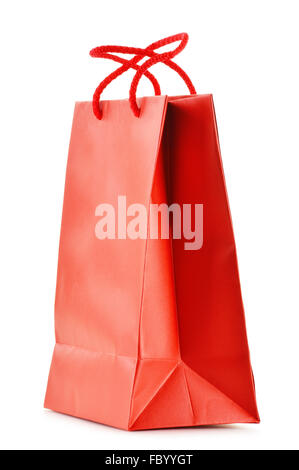 Paper shopping bag isolated on white background. Stock Photo